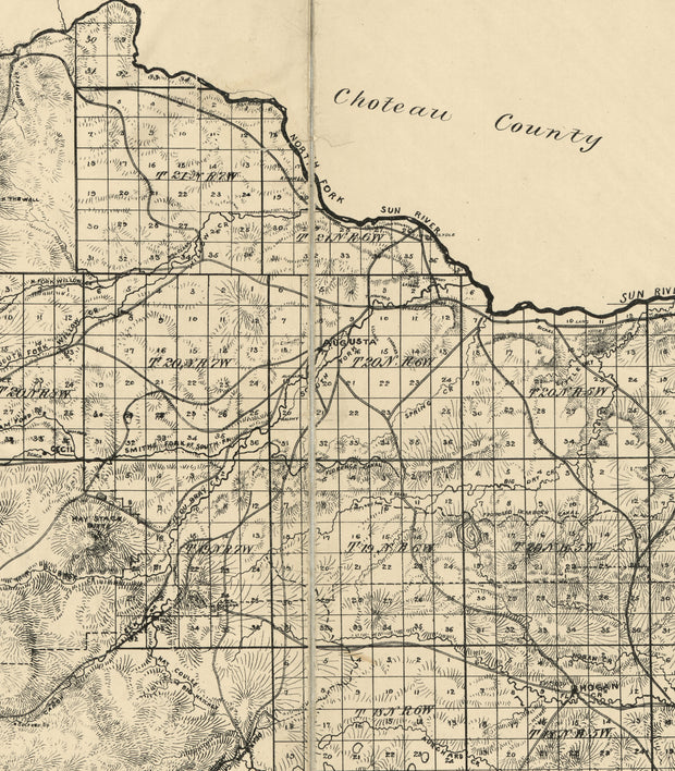 Topographical Map of Lewis and Clarke County, Montana, 1890