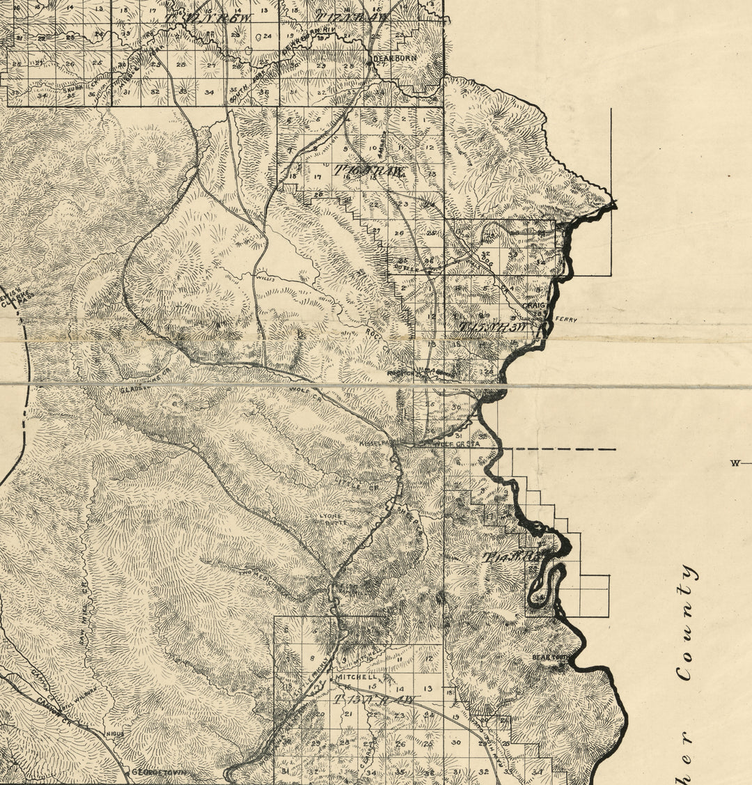 Topographical Map of Lewis and Clarke County, Montana, 1890