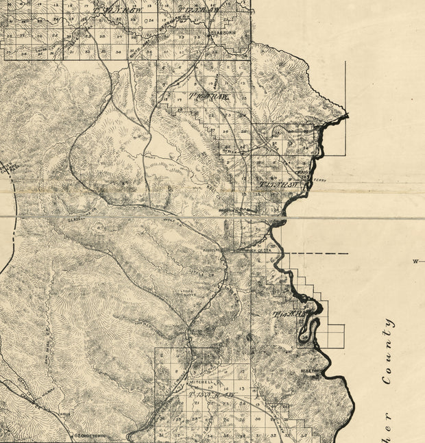 Topographical Map of Lewis and Clarke County, Montana, 1890