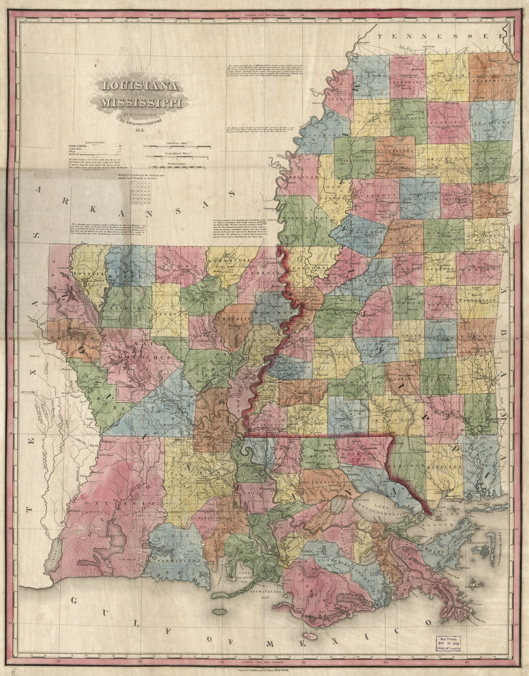 Louisiana and Mississippi, 1851