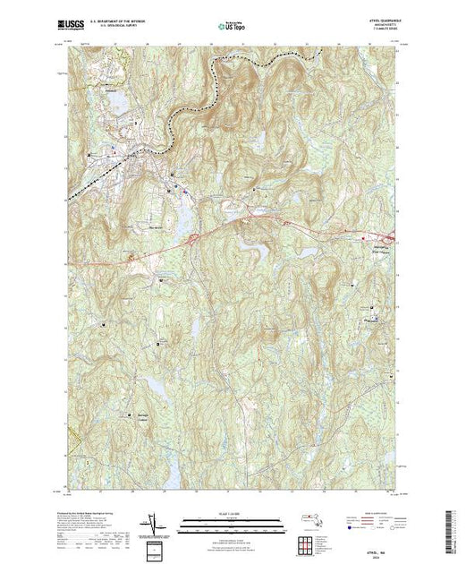 US Topo 7.5-minute map for Athol MA – American Map Store