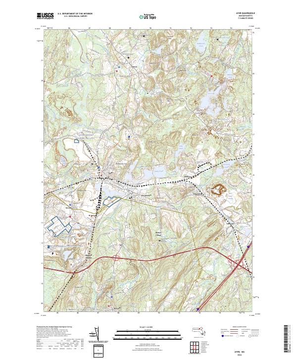 US Topo 7.5-minute map for Ayer MA