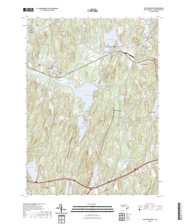 US Topo 7.5-minute map for East Brookfield MA