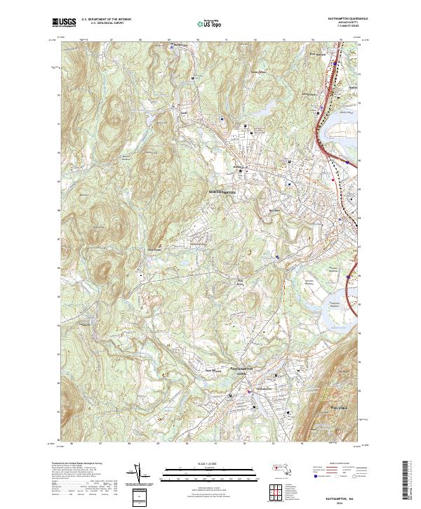 US Topo 7.5-minute map for Easthampton MA