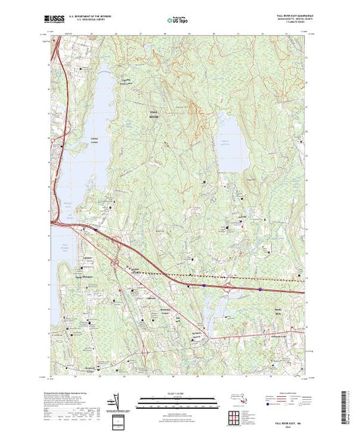 US Topo 7.5-minute map for Fall River East MA – American Map Store