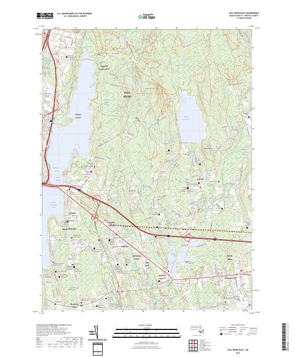 US Topo 7.5-minute map for Fall River East MA