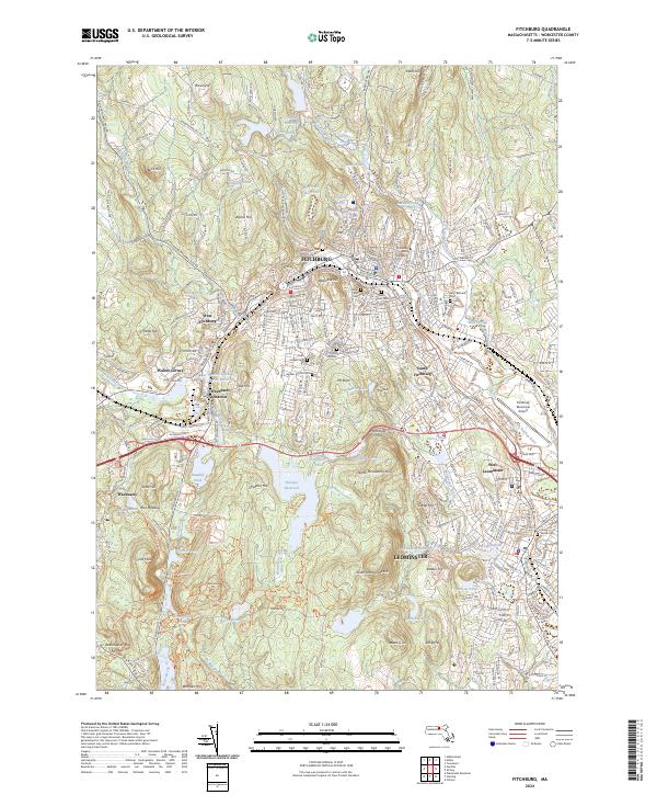 US Topo 7.5-minute map for Fitchburg MA