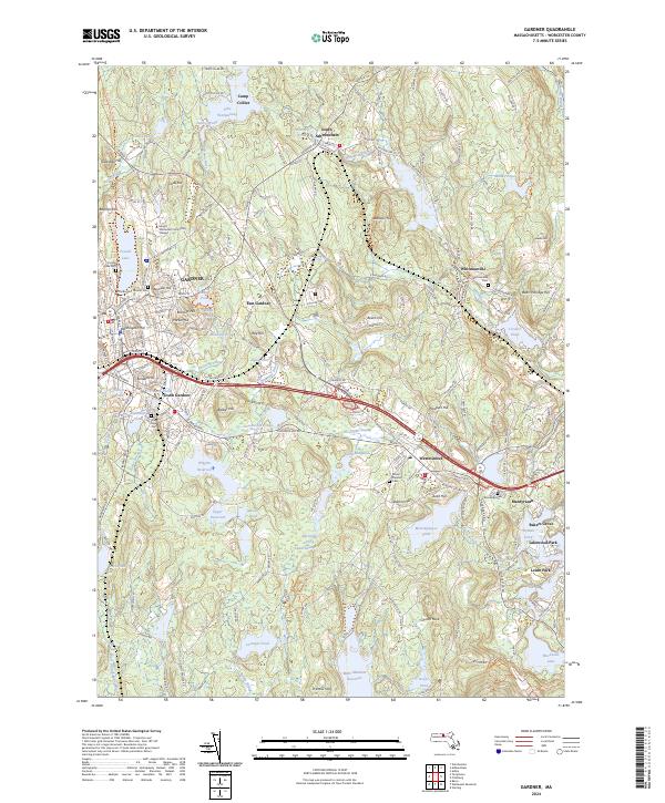 US Topo 7.5-minute map for Gardner MA