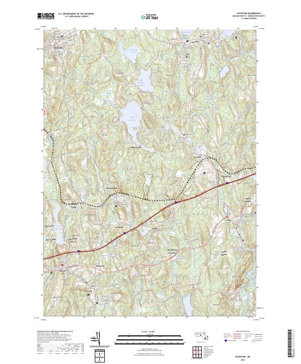 US Topo 7.5-minute map for Leicester MA