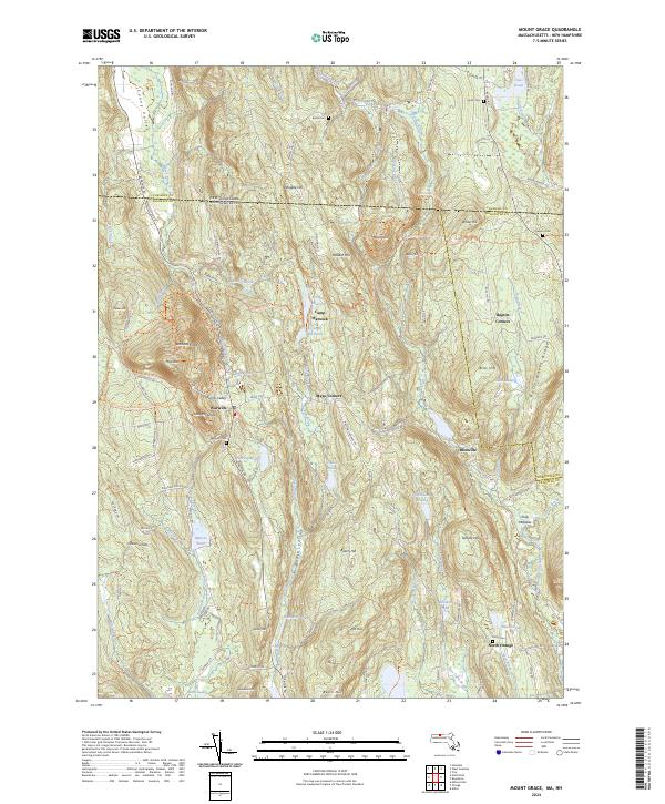 US Topo 7.5-minute map for Mount Grace MANH – American Map Store