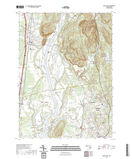 US Topo 7.5-minute map for Mount Toby MA – American Map Store