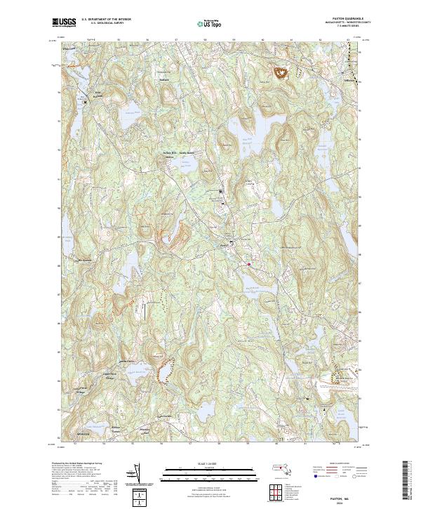 US Topo 7.5-minute map for Paxton MA