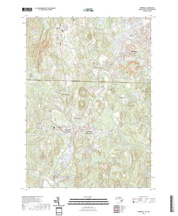 US Topo 7.5-minute map for Pepperell MANH – American Map Store