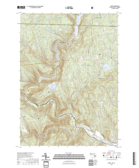 US Topo 7.5-minute map for Rowe MAVT – American Map Store