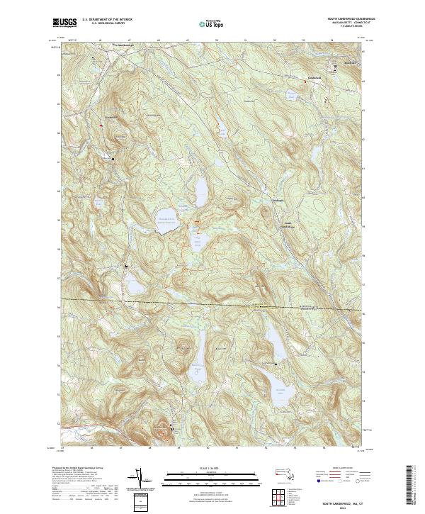 US Topo 7.5-minute map for South Sandisfield MACT – American Map Store