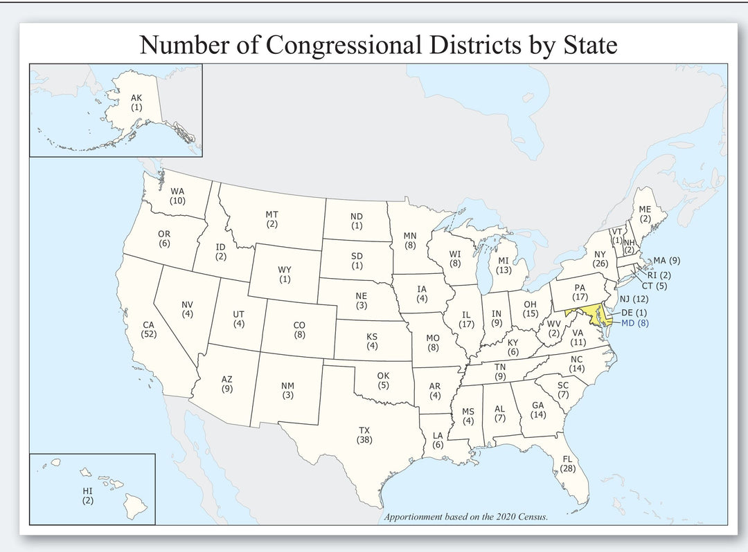 Maryland Congressional District Wall Map