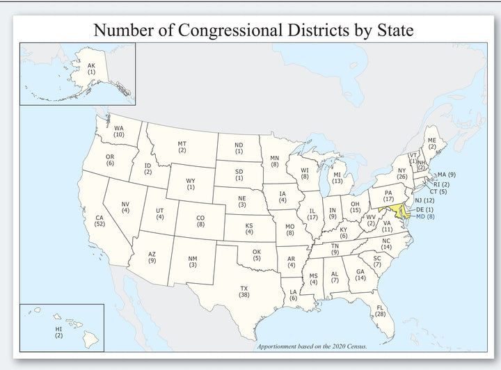 Maryland Congressional District Wall Map