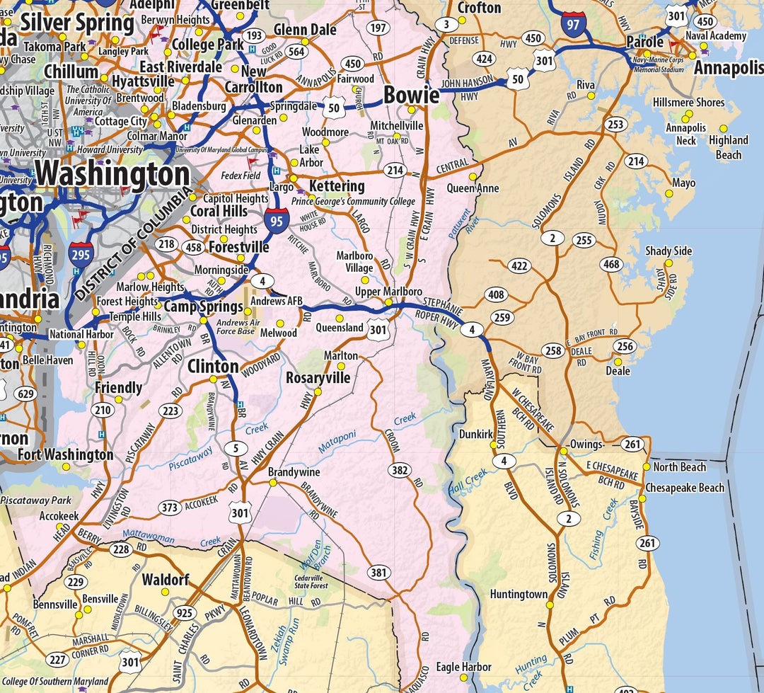 Maryland &amp; Delaware State Map