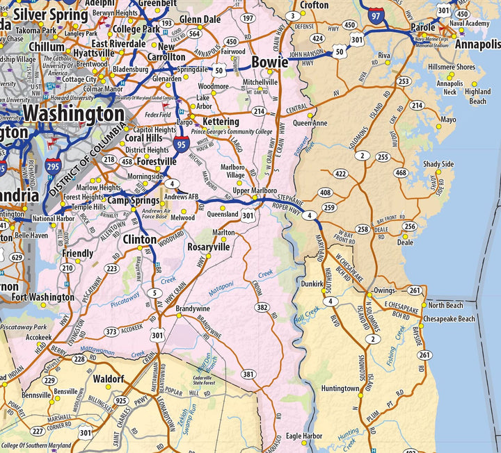 Maryland &amp; Delaware State Map