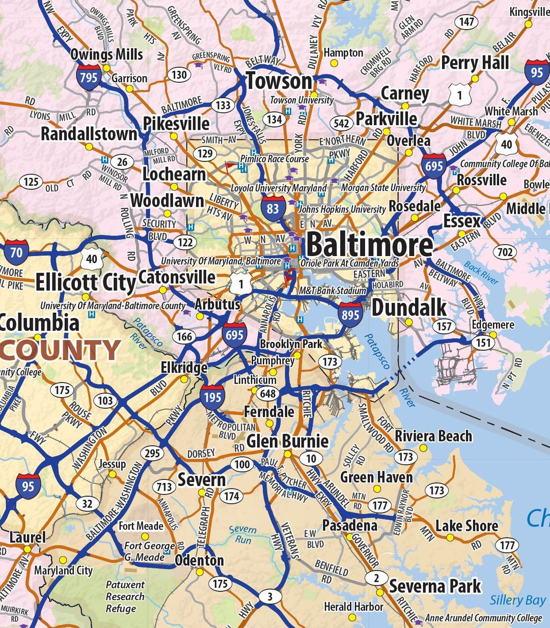 Maryland &amp; Delaware State Map