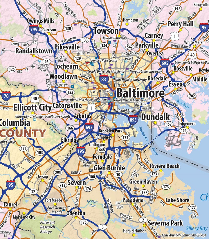 Maryland &amp; Delaware State Map