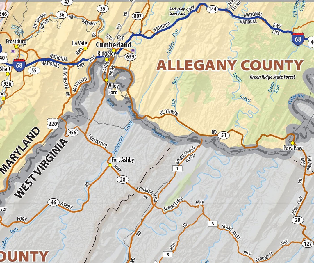 Maryland &amp; Delaware State Map