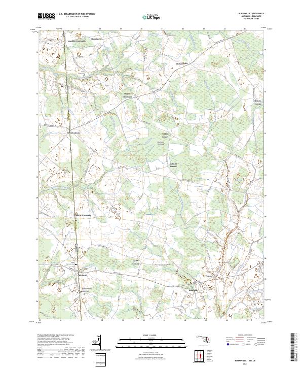 US Topo 7.5-minute map for Burrsville MDDE
