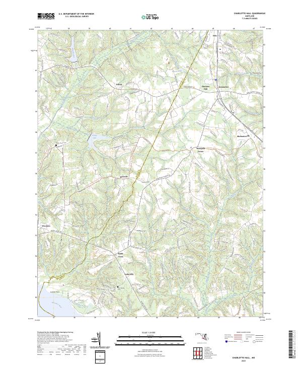 US Topo 7.5-minute map for Charlotte Hall MD