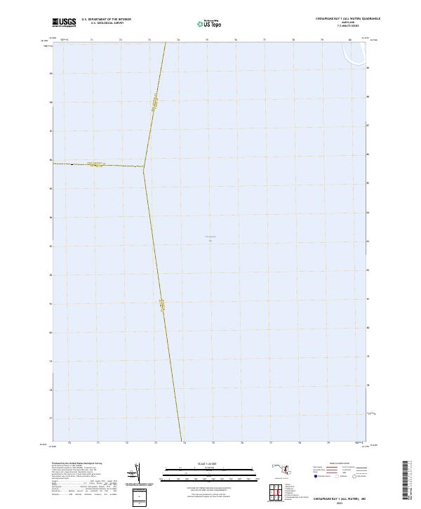 US Topo 7.5-minute map for Chesapeake Bay 1 (All Water) MD