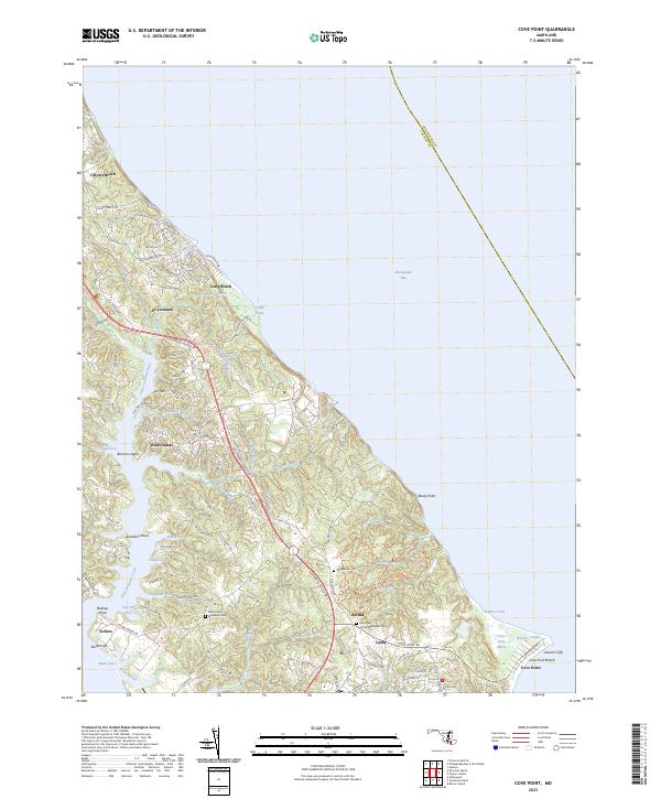 US Topo 7.5-minute map for Cove Point MD