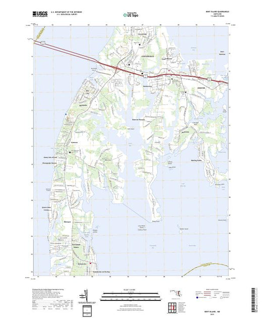 US Topo 7.5-minute map for Kent Island MD – American Map Store