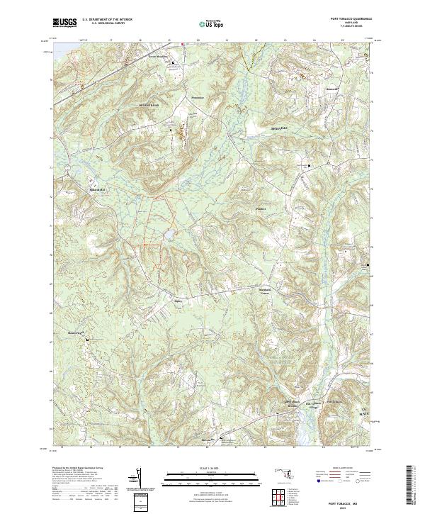 US Topo 7.5-minute map for Port Tobacco MD