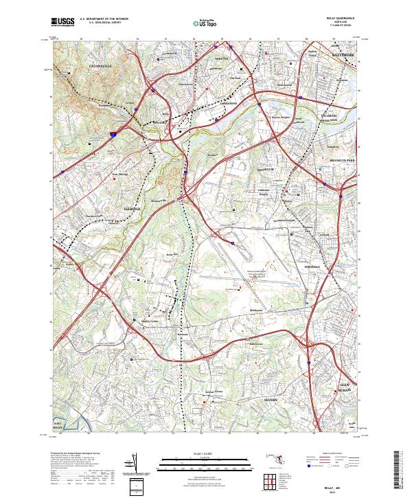 US Topo 7.5-minute map for Relay MD