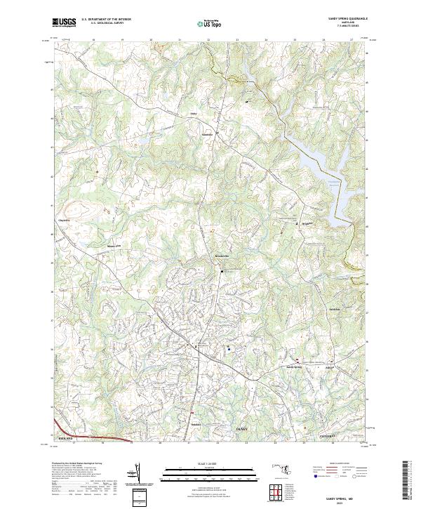 US Topo 7.5-minute map for Sandy Spring MD