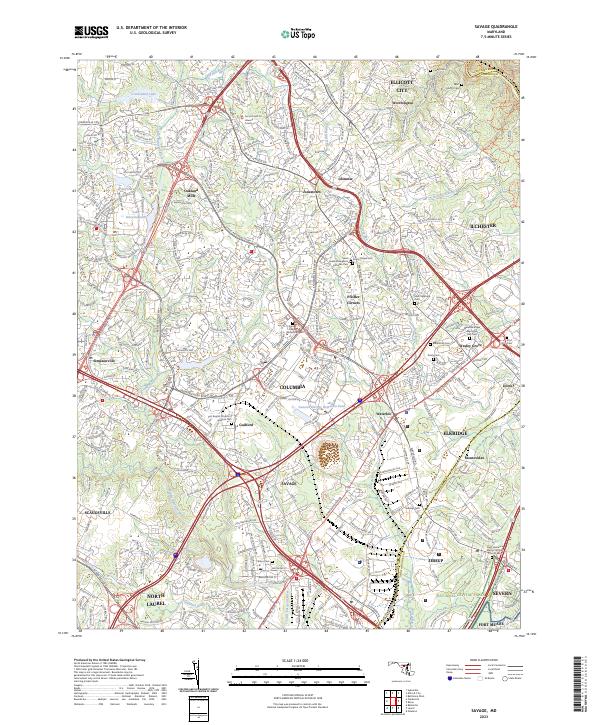 US Topo 7.5-minute map for Savage MD