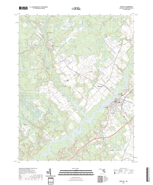 US Topo 7.5-minute map for Snow Hill MD