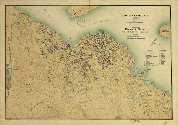 Map of Bar Harbor, Maine, 1896
