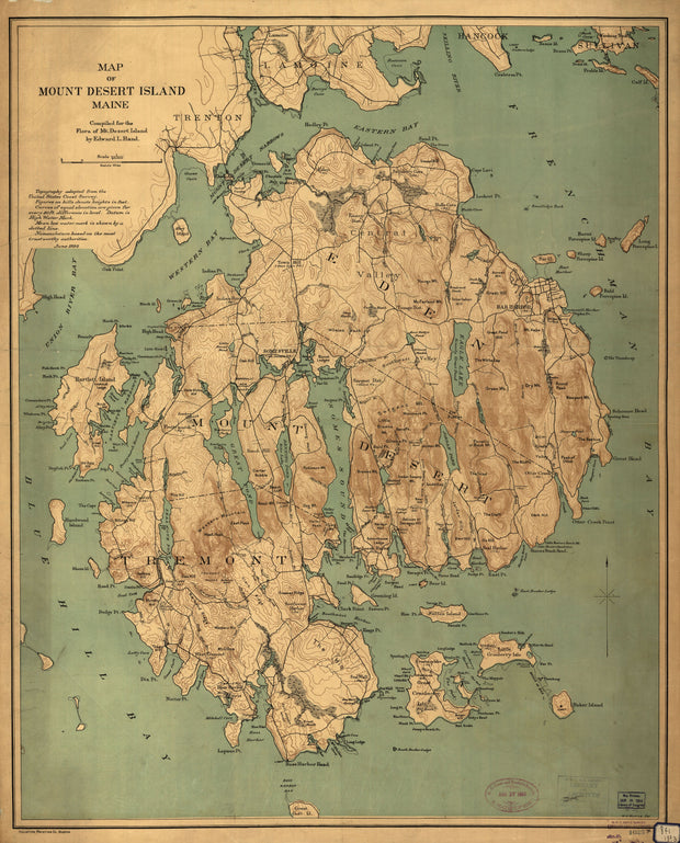 Map of Mt. Desert Island, 1893