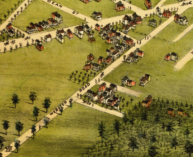 Bird's Eye View of Bangor, 1875