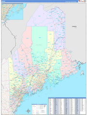 Color Cast Style Wall Map of Maine by Market Maps