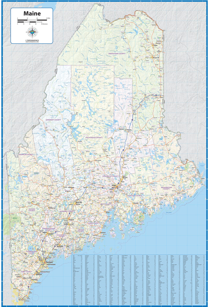 Maine Wall Map