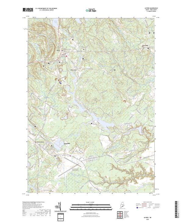 Mount Alfred Rd. Map US Topo 7.5-minute map for Alfred ME – American Map Store