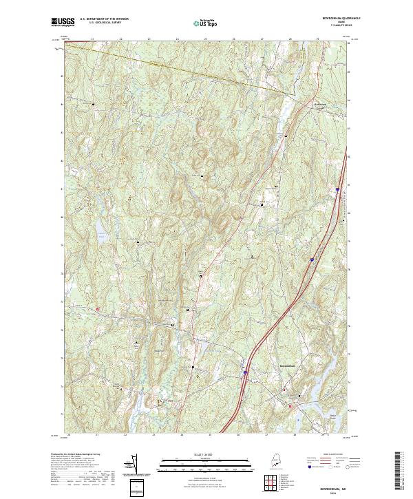US Topo 7.5-minute map for Bowdoinham ME