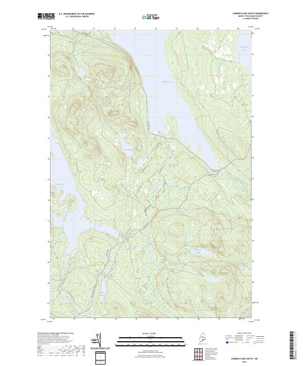 US Topo 7.5-minute map for Caribou Lake South ME