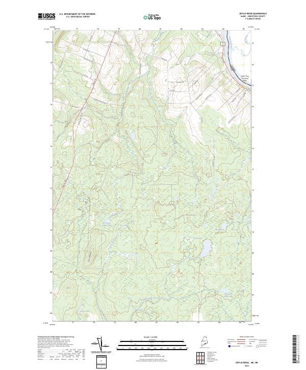 US Topo 7.5-minute map for Doyle Ridge MENB – American Map Store