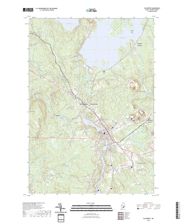 US Topo 7.5-minute map for Ellsworth ME – American Map Store