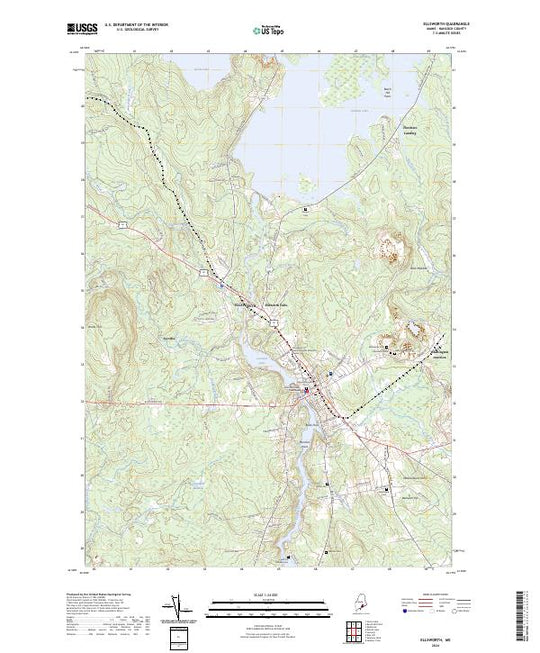US Topo 7.5-minute map for Ellsworth ME – American Map Store