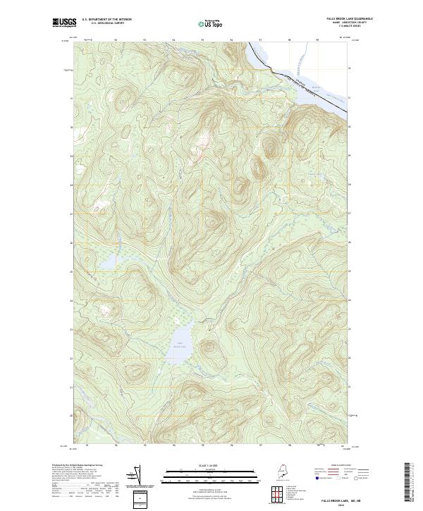 US Topo 7.5-minute map for Falls Brook Lake MENB – American Map Store