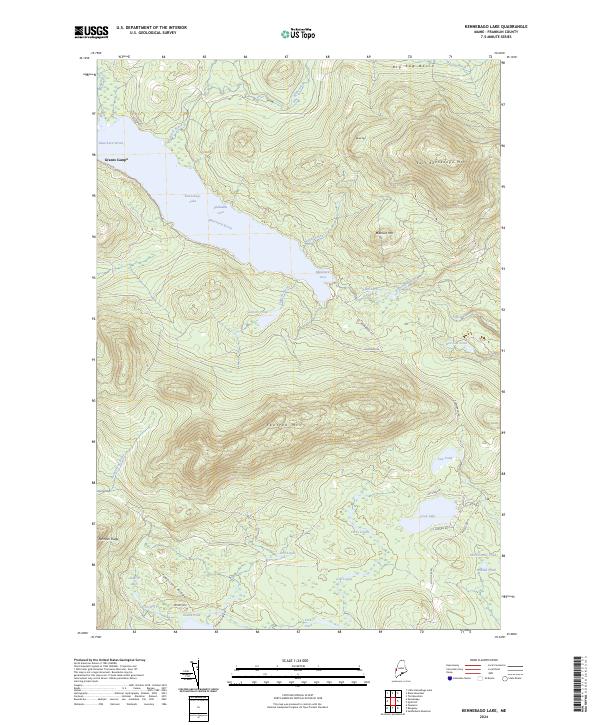 US Topo 7.5-minute map for Kennebago Lake ME