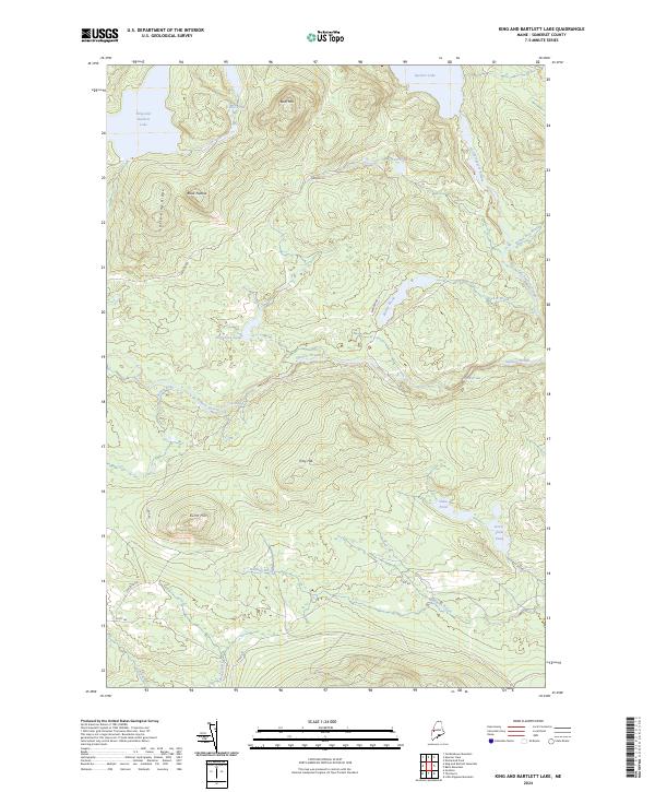 US Topo 7.5-minute map for King And Bartlett Lake ME